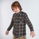 Sopracamicia overshirt ragazzo fantasia quadri oliva - ErreGiModaBimbo