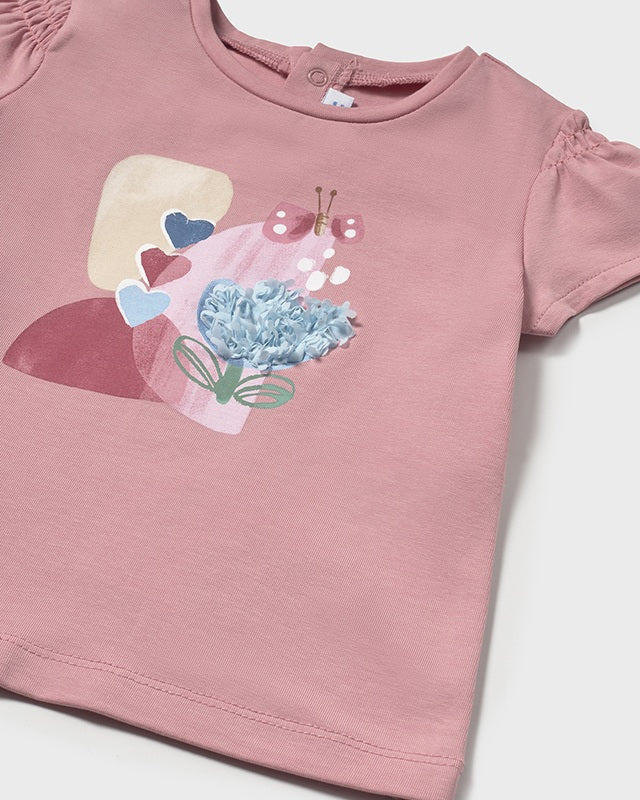 T-Shirt applicazione rilievo neonata Mayoral rosato Mayoral Rosato