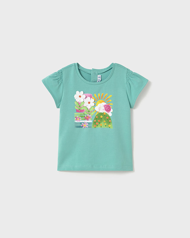 T-Shirt applicazione rilievo neonata Mayoral turchese Mayoral Acqua