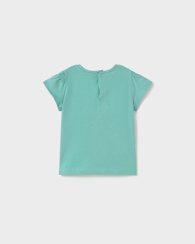 T-Shirt applicazione rilievo neonata Mayoral turchese Mayoral Acqua