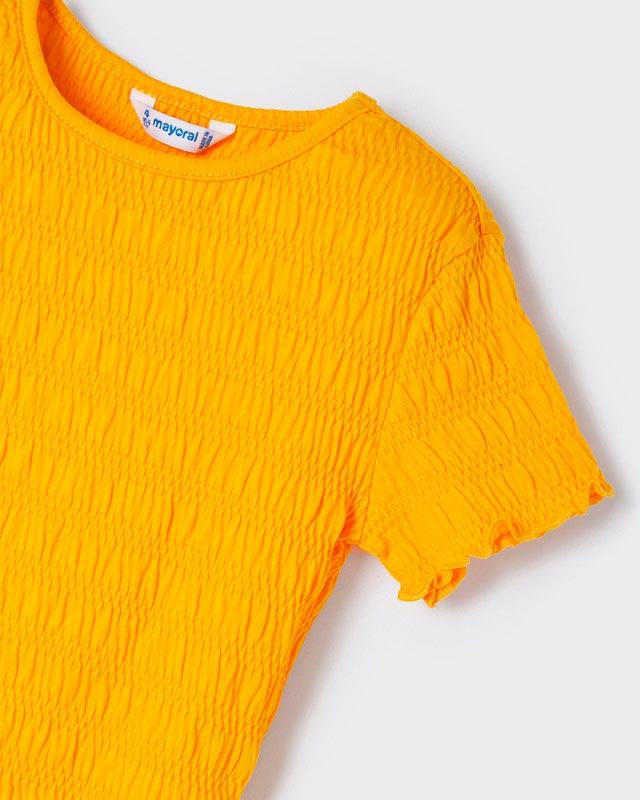 T-Shirt arricciata bambina Mayoral giallo banana - ErreGiModaBimbo