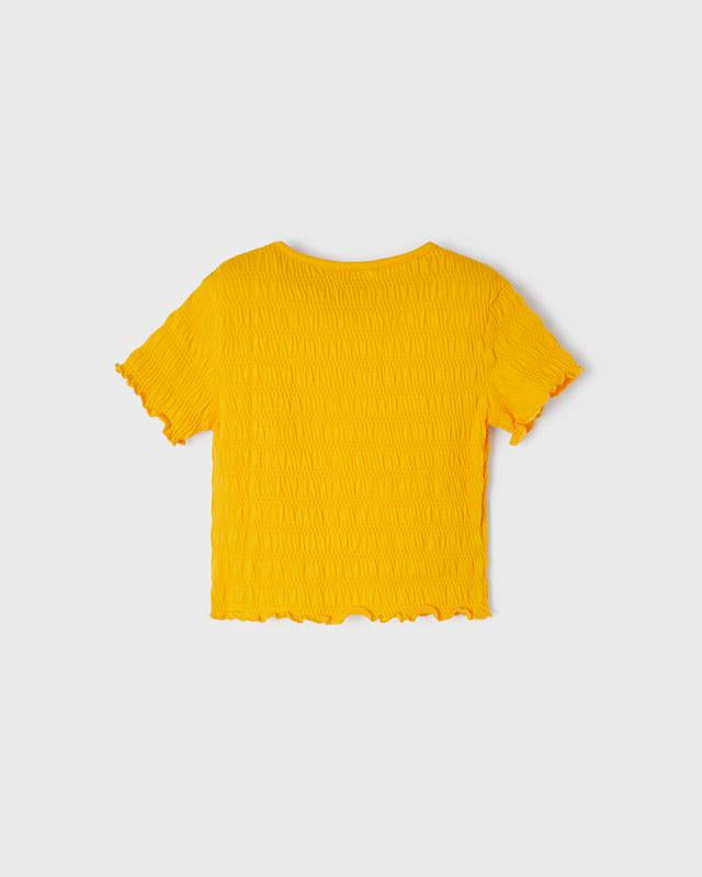 T-Shirt arricciata bambina Mayoral giallo banana - ErreGiModaBimbo