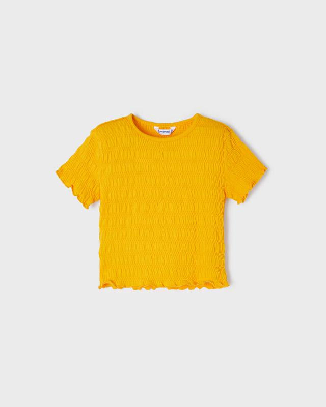 T-Shirt arricciata bambina Mayoral giallo banana - ErreGiModaBimbo