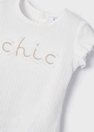 T-shirt arricciata bianca neonata Mayoral Chic - ErreGiModaBimbo