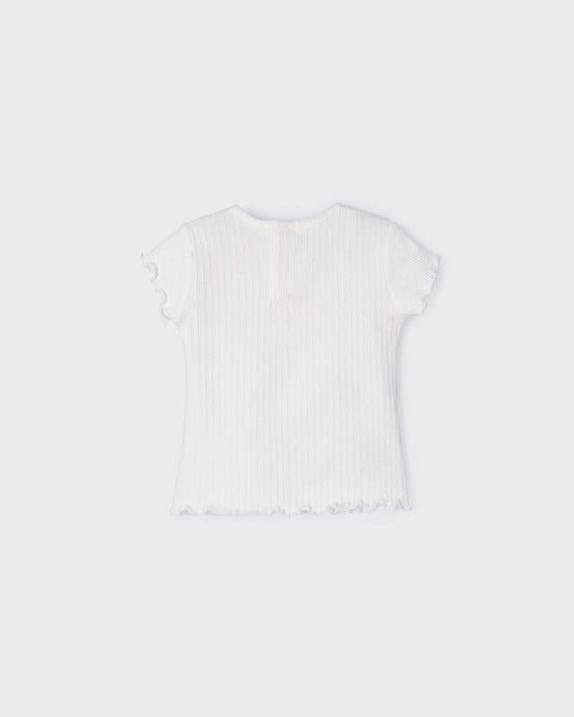 T-shirt arricciata bianca neonata Mayoral Chic - ErreGiModaBimbo