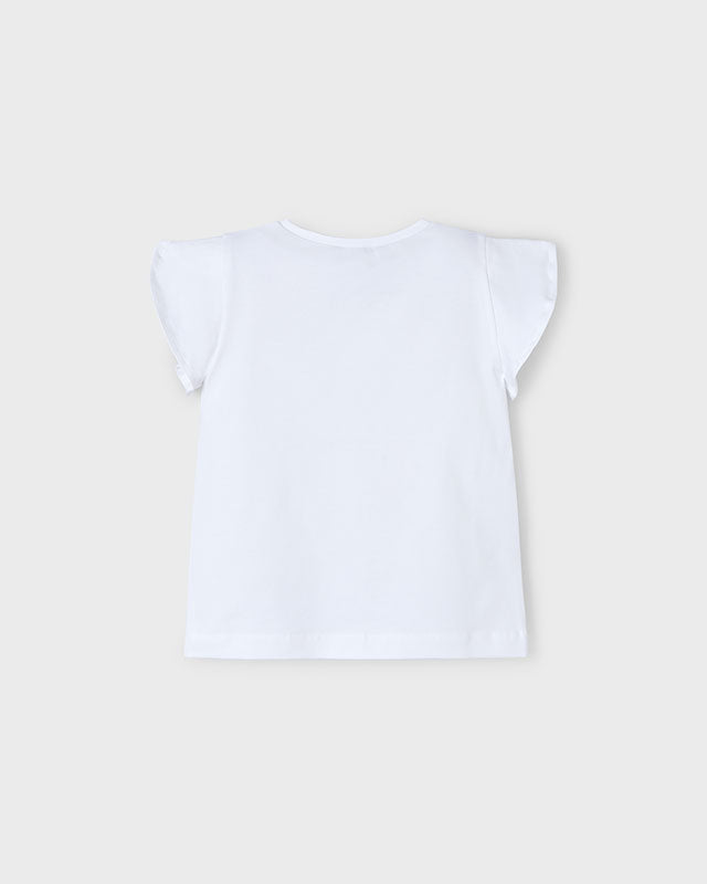 T-Shirt bambina Mayoral applicazini modelle magenta Mayoral Bianco