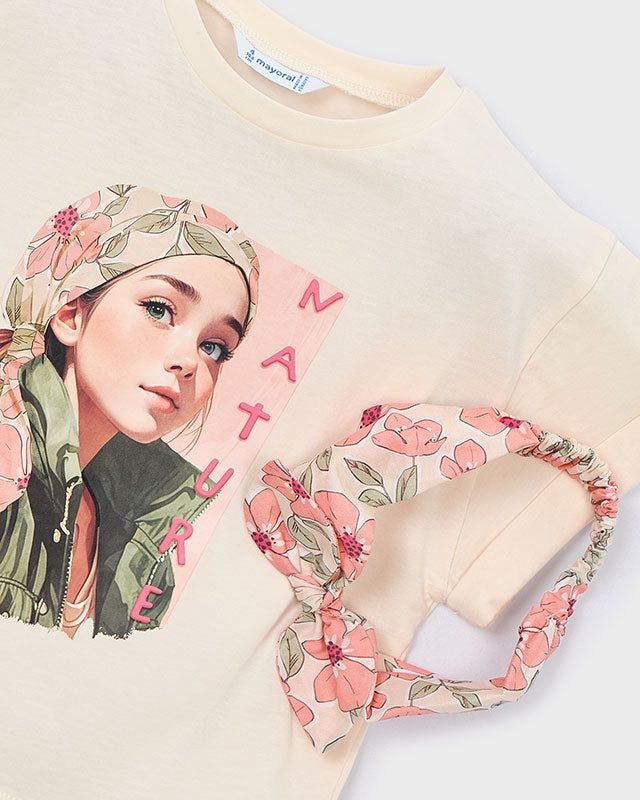 T-shirt bambina Mayoral con Stampa 'Nature' e Fascia Mayoral 2 Anni 92cm