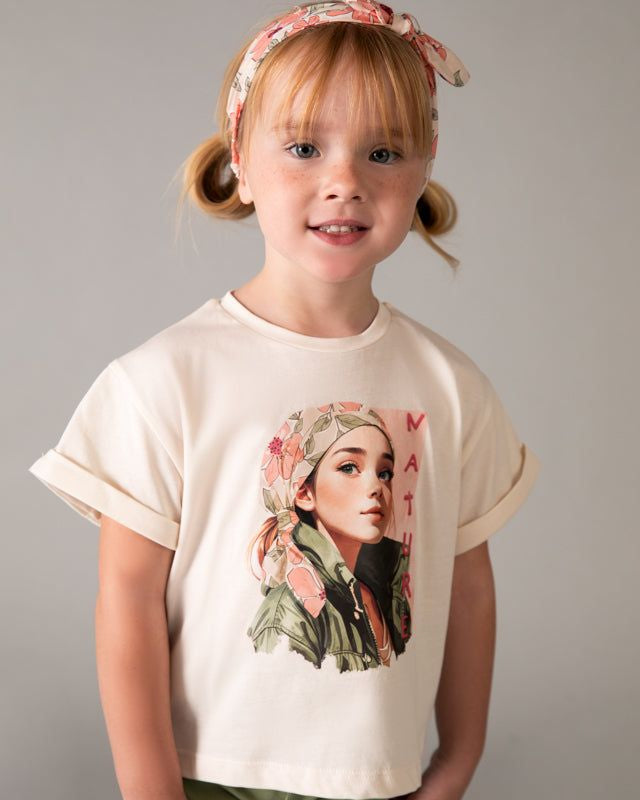 T-shirt bambina Mayoral con Stampa 'Nature' e Fascia Mayoral 2 Anni 92cm