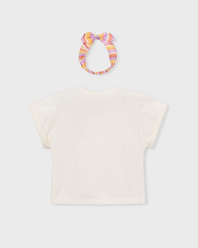 T-shirt bambina floreale Mayoral con fascia capelli Mayoral 2 Anni 92cm