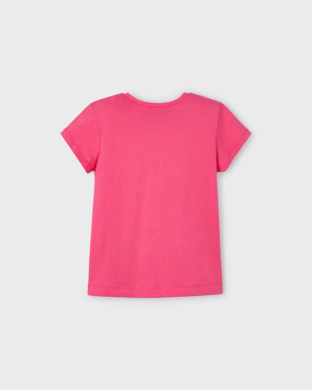 T-Shirt bambina Mayoral Stampa ENJOY! rosa peonia Mayoral Rosa