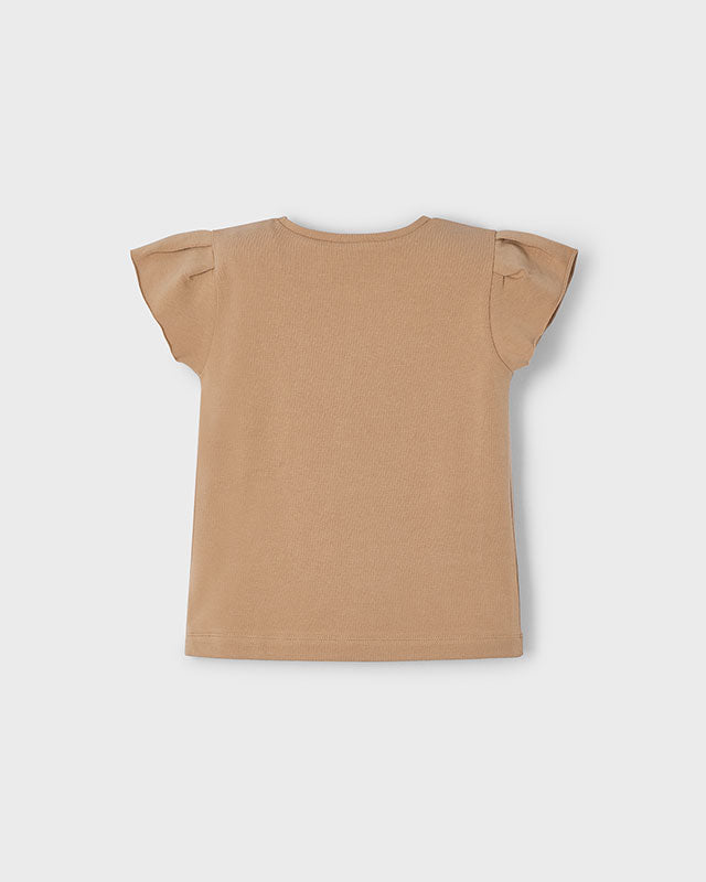 T-Shirt bambina Mayoral stampa Modelle Cannella Mayoral Beige