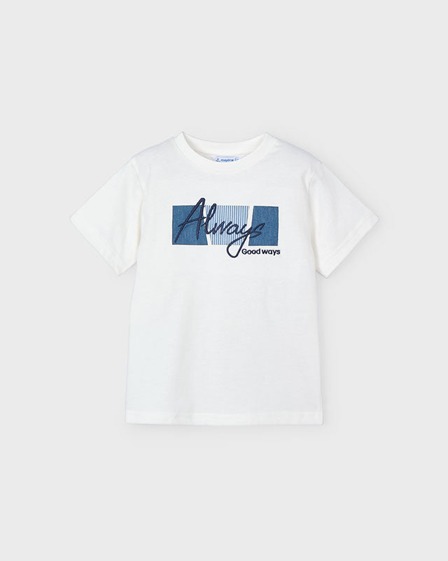 T-Shirt bambino Mayoral applicazione Always panna Mayoral Panna