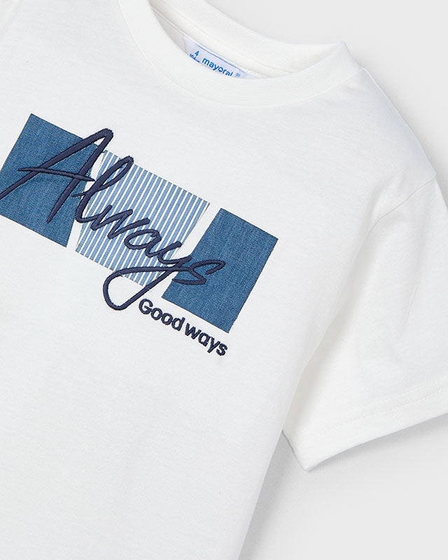 T-Shirt bambino Mayoral applicazione Always panna Mayoral Panna