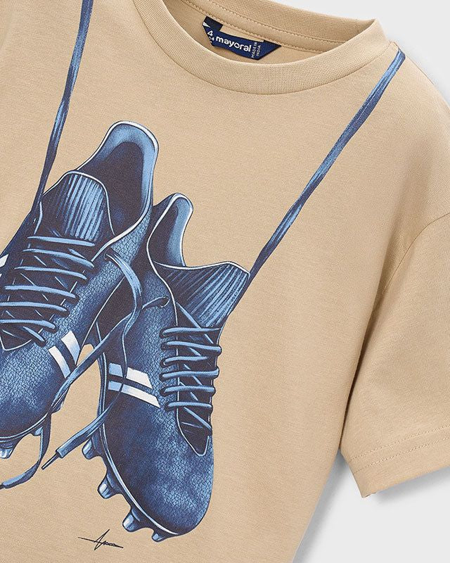 T-shirt bambino beige scarpini calcio - Mayoral Mayoral 2 Anni 92cm