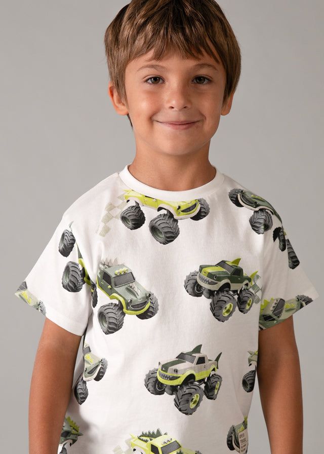 T-shirt bambino Mayoral - Stampa Monstertrack Verde Mayoral 2 Anni 92cm