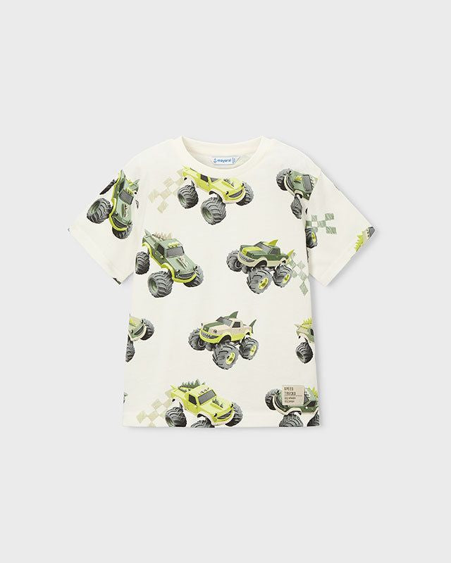 T-shirt bambino Mayoral - Stampa Monstertrack Verde Mayoral 2 Anni 92cm