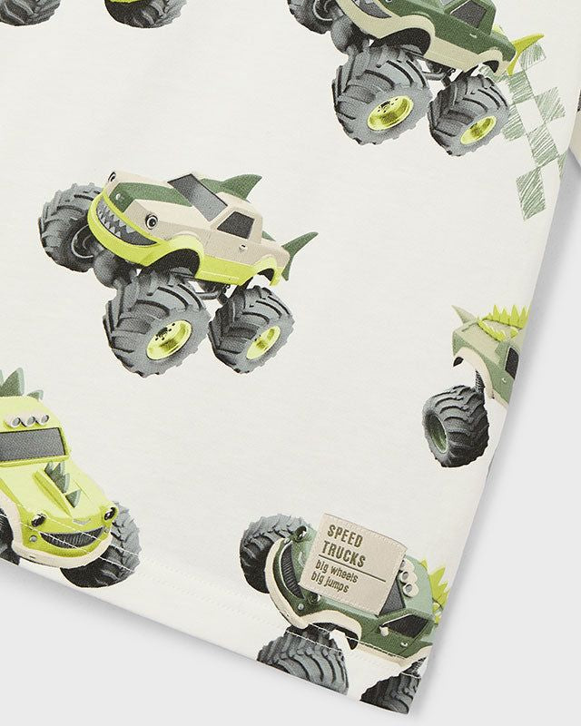 T-shirt bambino Mayoral - Stampa Monstertrack Verde Mayoral 2 Anni 92cm