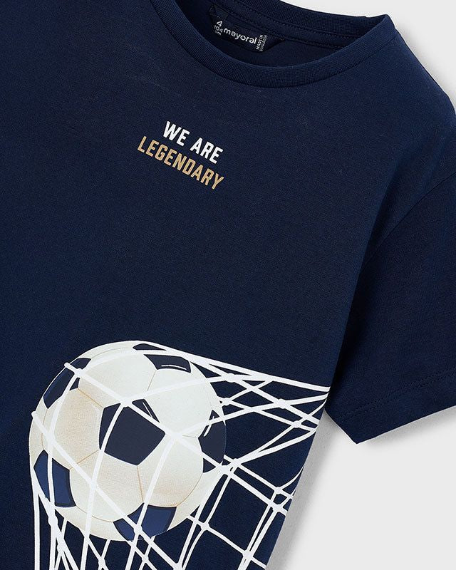 T-shirt bambino Mayoral blu marino pallone calcio Mayoral 2 Anni 92cm