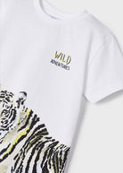 T-shirt bambino Mayoral cotone sotenibile "Wild" bianco - ErreGiModaBimbo
