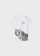 T-shirt bambino Mayoral cotone sotenibile "Wild" bianco - ErreGiModaBimbo