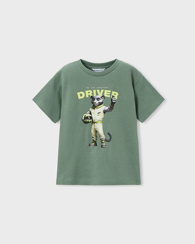T-shirt bambino verde Mayoral con stampa driver puma Mayoral 2 Anni 92cm
