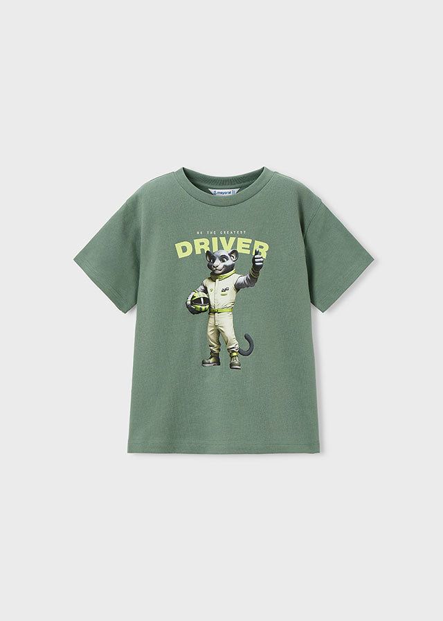 T-shirt bambino verde Mayoral con stampa driver puma Mayoral 2 Anni 92cm