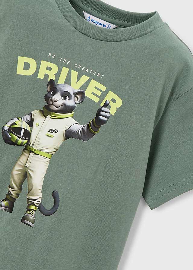 T-shirt bambino verde Mayoral con stampa driver puma Mayoral 2 Anni 92cm