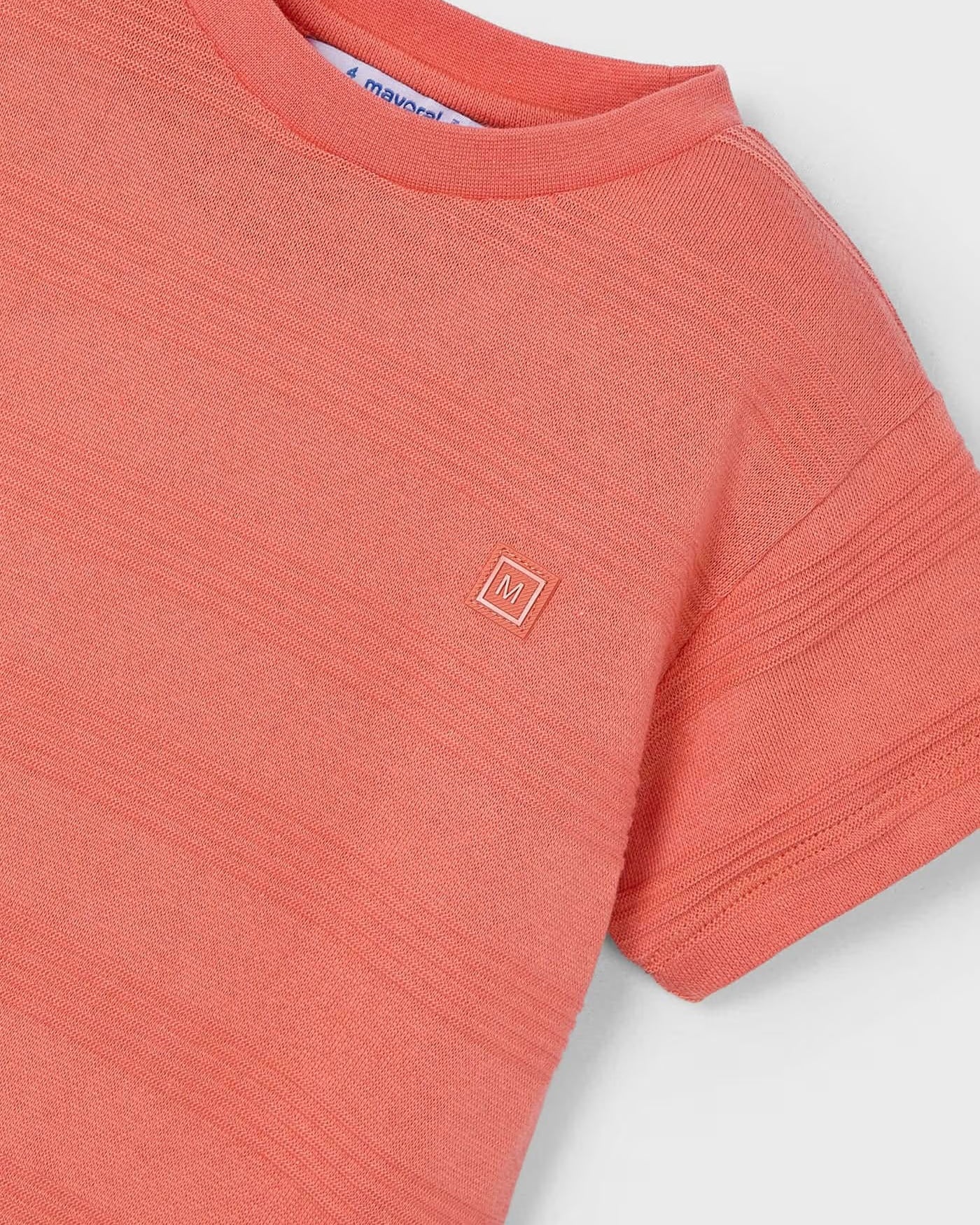 T-Shirt bambino Mayoral effetto righe bassorilievo color pesca Mayoral Mattone