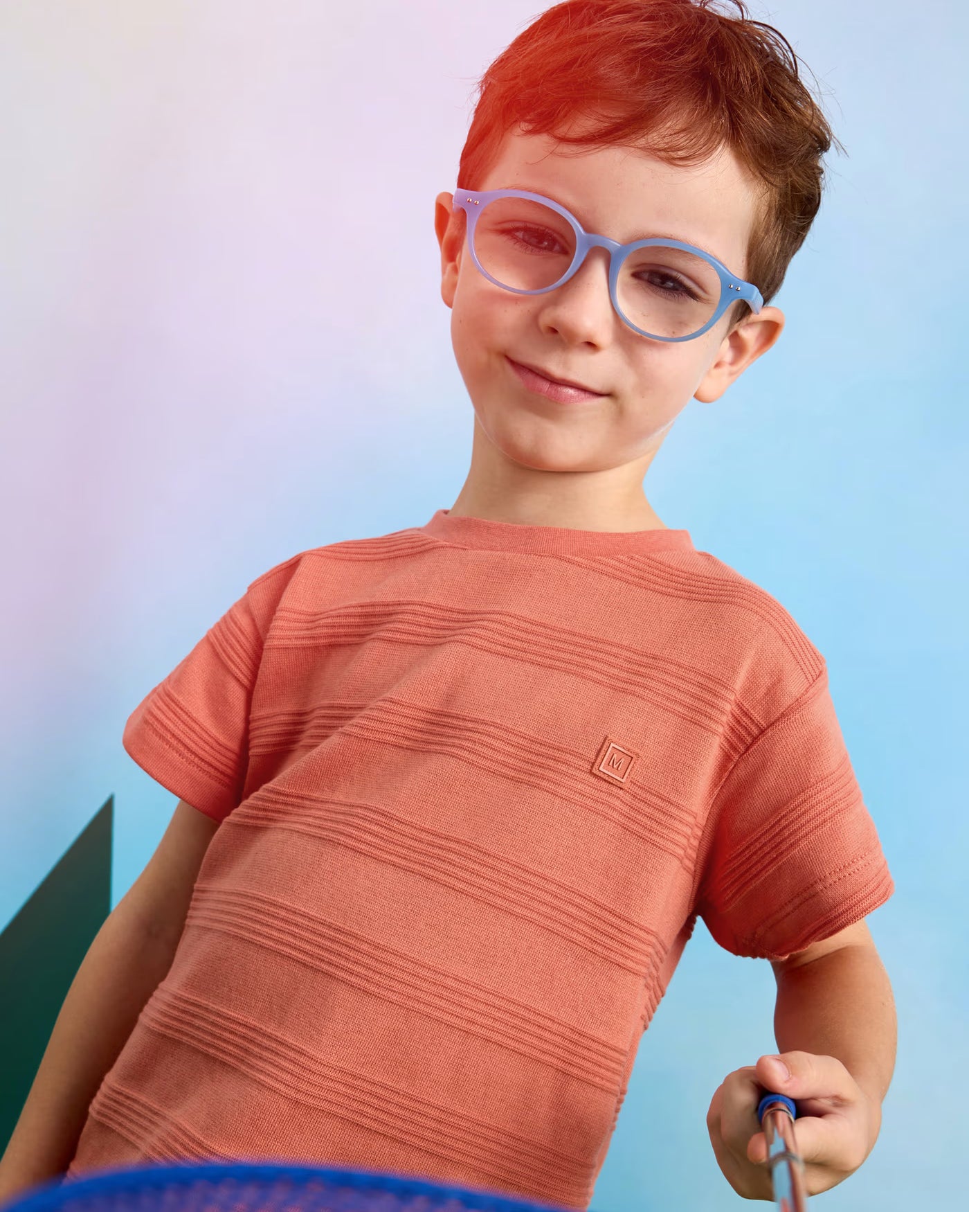 T-Shirt bambino Mayoral effetto righe bassorilievo color pesca Mayoral Mattone