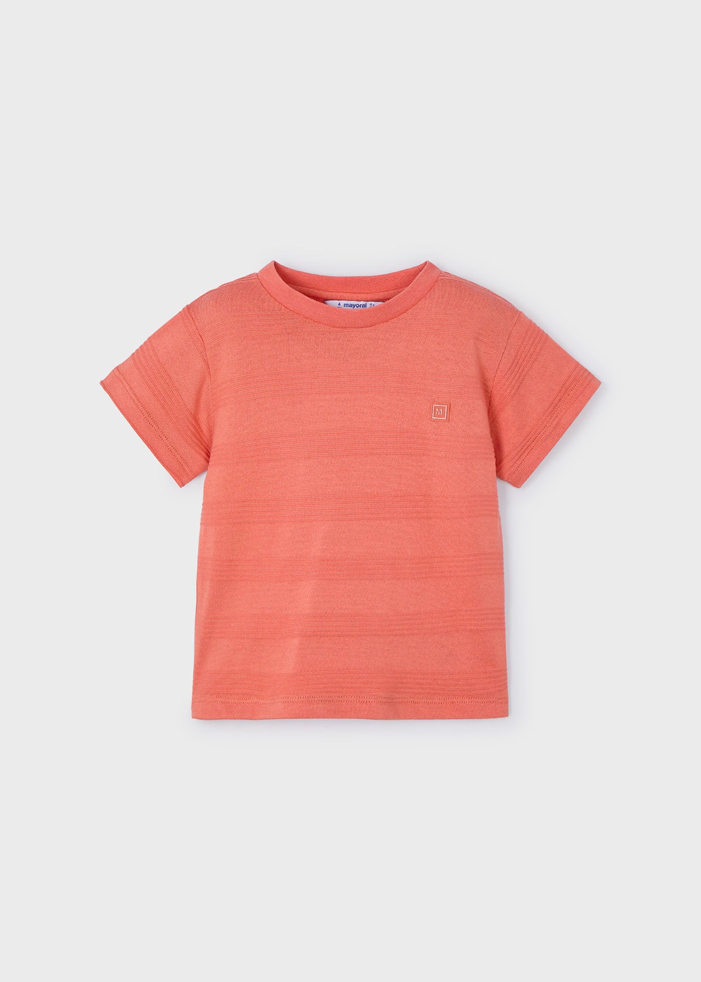 T-Shirt bambino Mayoral effetto righe bassorilievo color pesca Mayoral Mattone