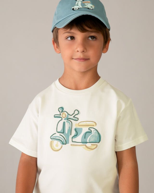 T-shirt bambino Mayoral con moto vespa ricamata Mayoral 2 Anni 92cm