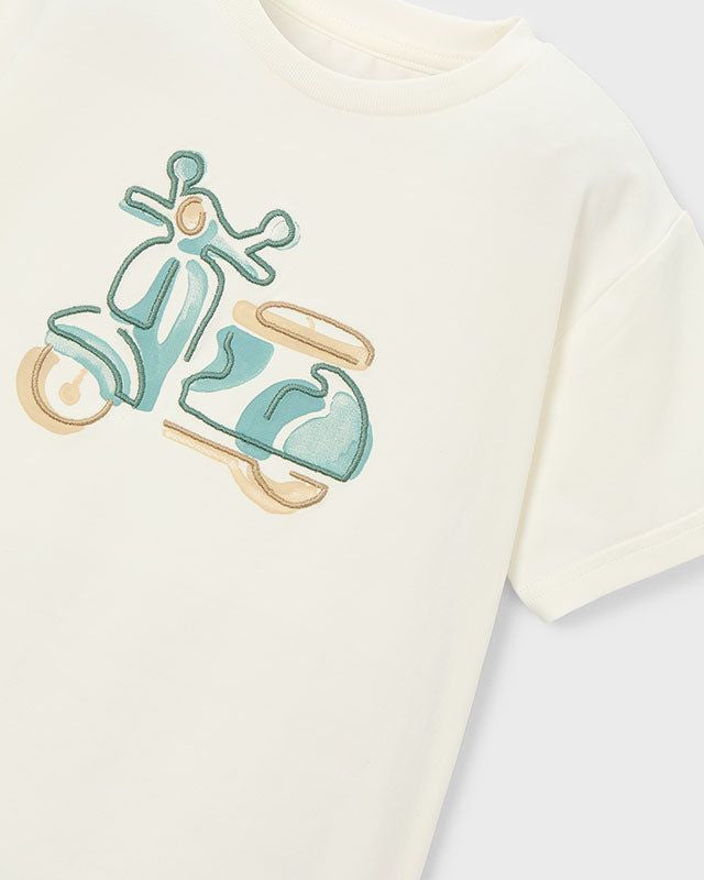 T-shirt bambino Mayoral con moto vespa ricamata Mayoral 2 Anni 92cm