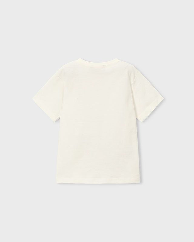 T-shirt bambino Mayoral panna con stampa 3D pallone Mayoral 2 Anni 92cm