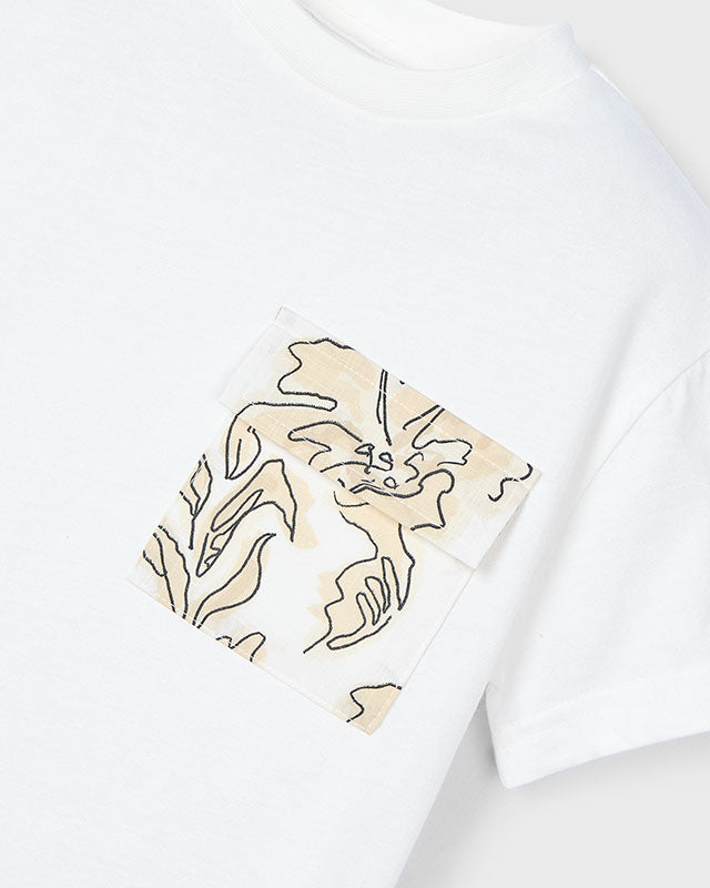 T-Shirt bambino Mayoral panna tasca stampata Mayoral Panna