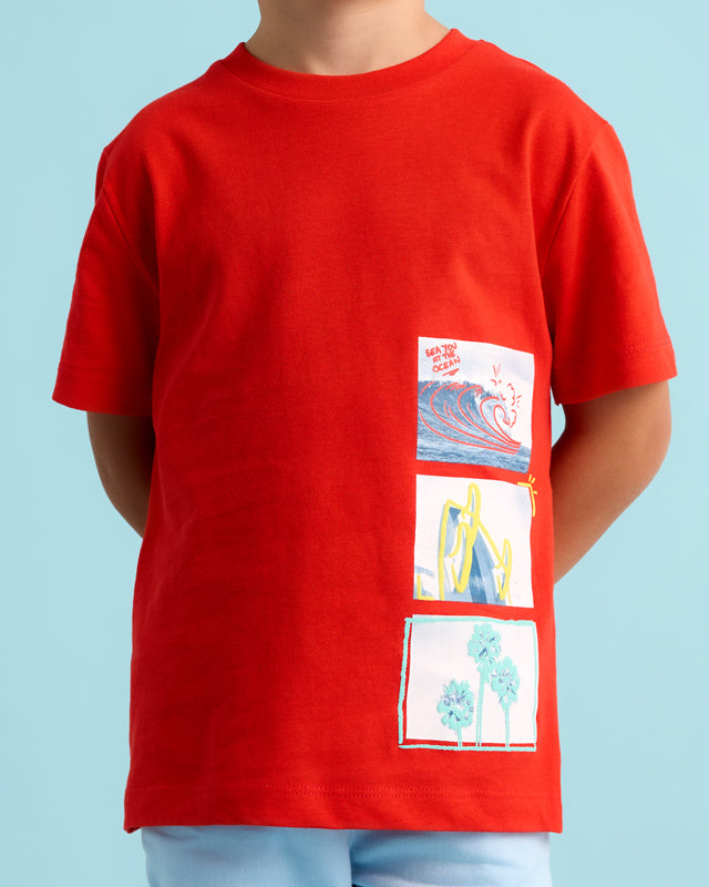 T-Shirt bambino Mayoral stampa Surf rosso Mayoral Rosso