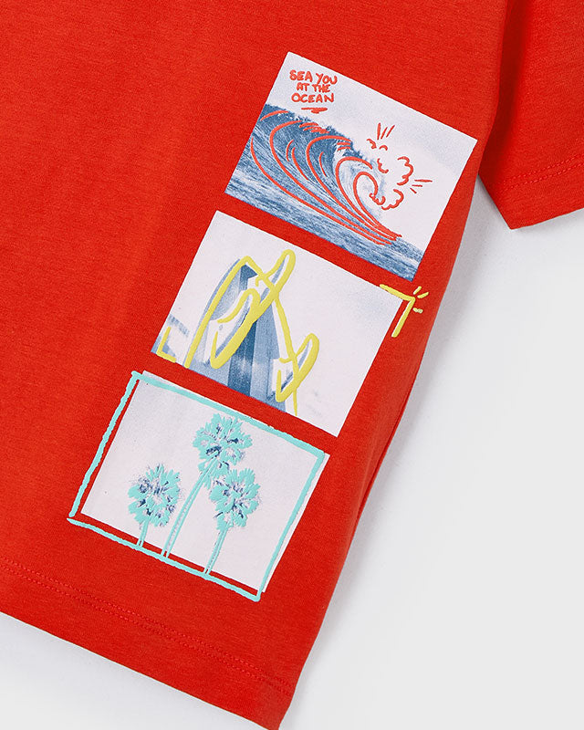T-Shirt bambino Mayoral stampa Surf rosso Mayoral Rosso