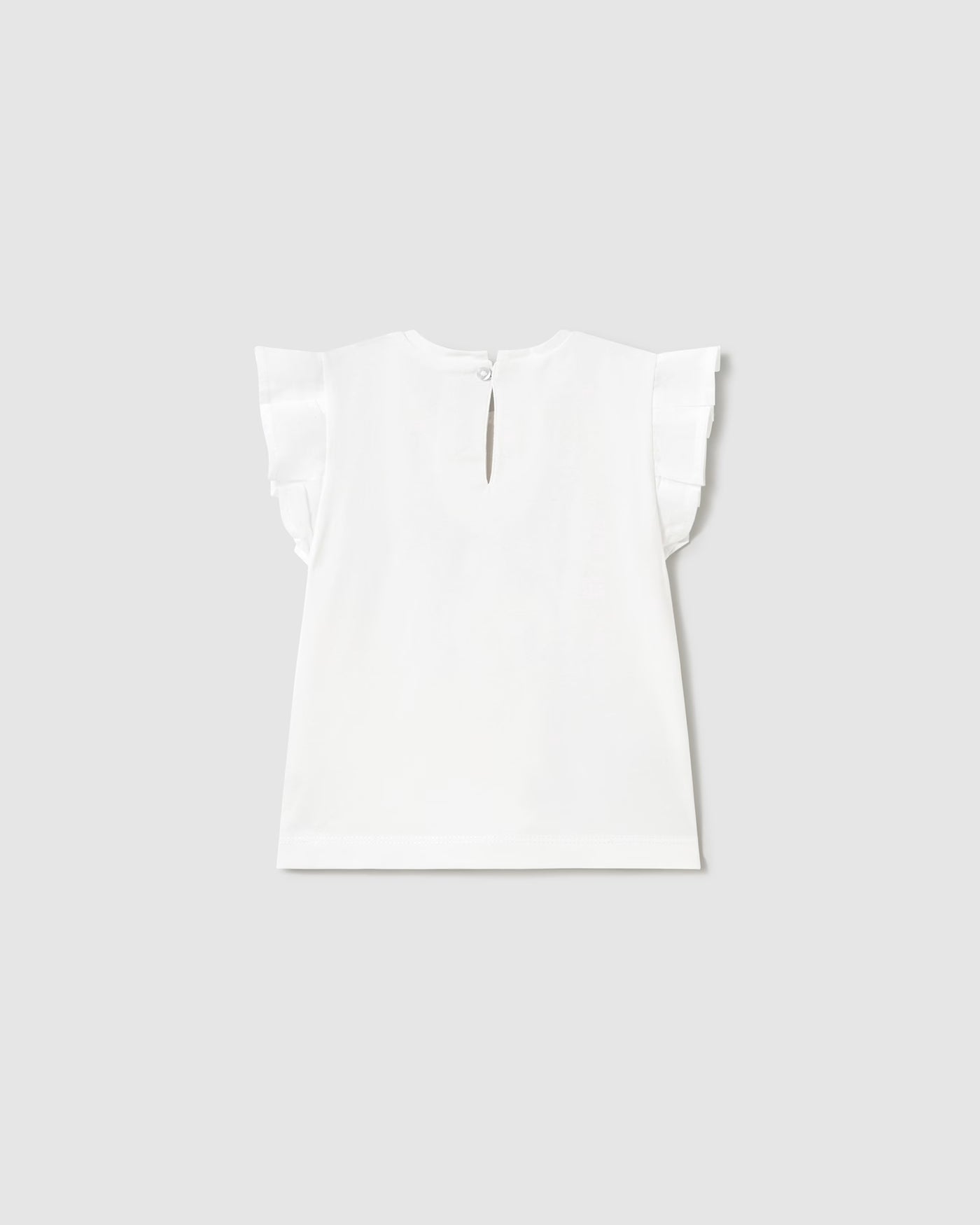 T-shirt bianca con manica volant neonata Mayoral Ciliegie Mayoral 6 Mesi 68cm