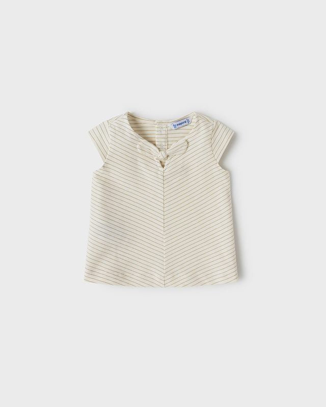 T-Shirt con fiocco neonata Mayoral a righe lurex panna Mayoral 6 Mesi 68cm