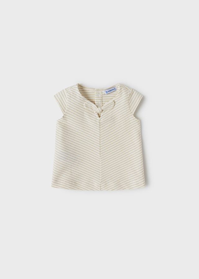 T-Shirt con fiocco neonata Mayoral a righe lurex panna Mayoral 6 Mesi 68cm