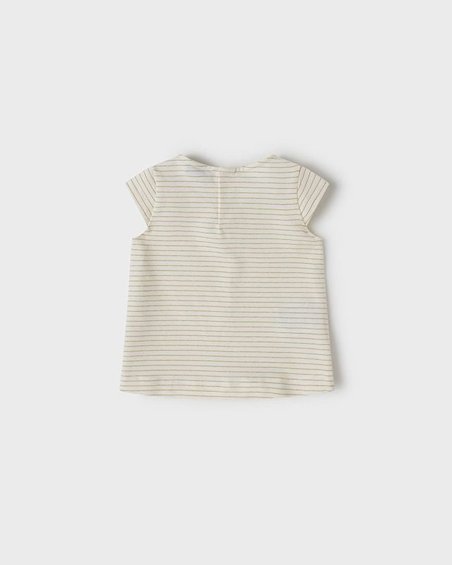 T-Shirt con fiocco neonata Mayoral a righe lurex panna Mayoral 6 Mesi 68cm