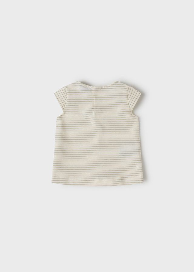 T-Shirt con fiocco neonata Mayoral a righe lurex panna Mayoral 6 Mesi 68cm