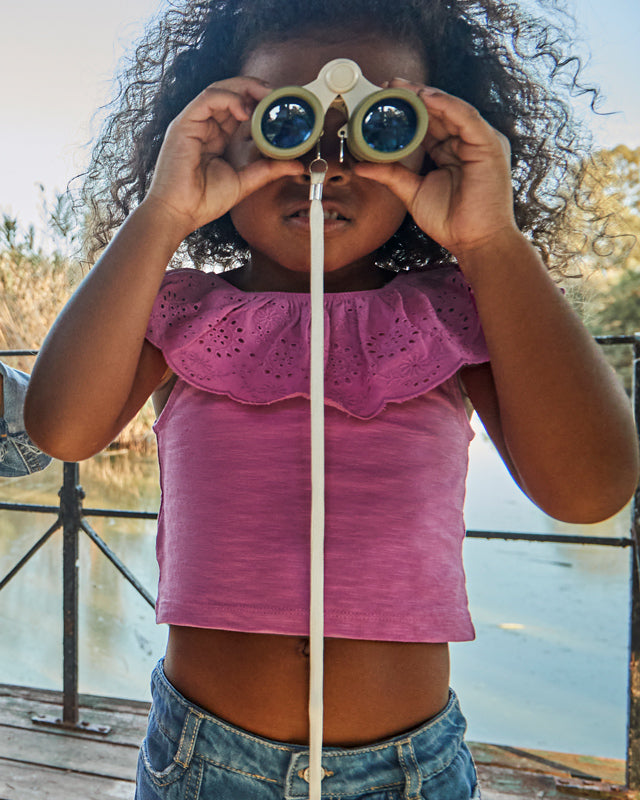 T-shirt volant traforata bambina Mayoral orchidea Mayoral Malva