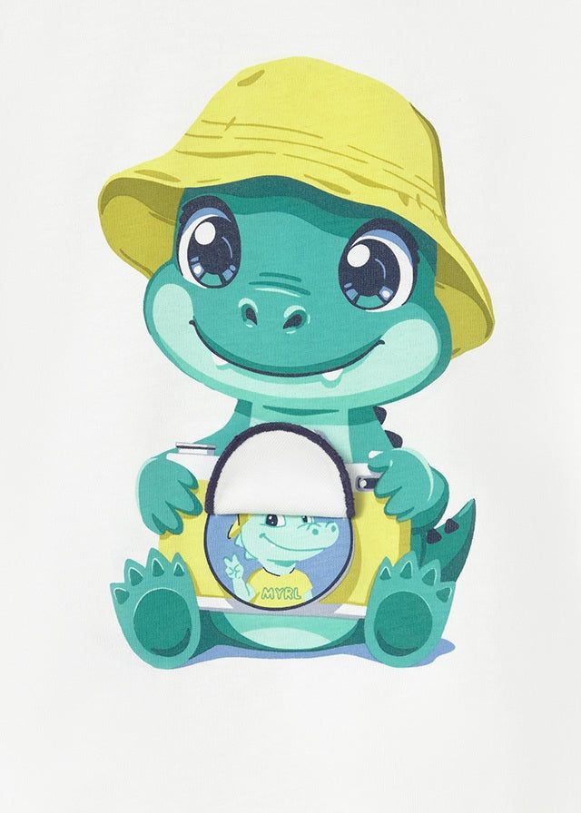 T-shirt interattiva neonato Mayoral con coccodrillo Mayoral 6 Mesi 68cm