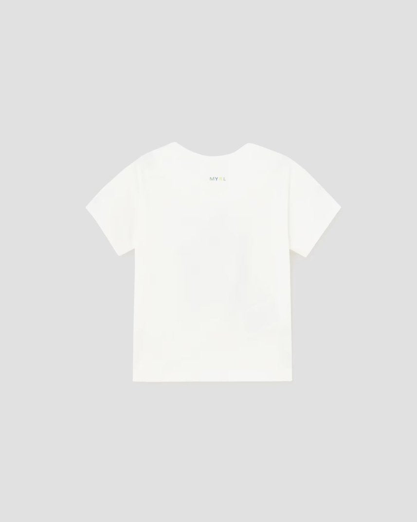 T-Shirt interattiva fresco cotone neonato Mayoral Beep Beep bianca Mayoral Bianco