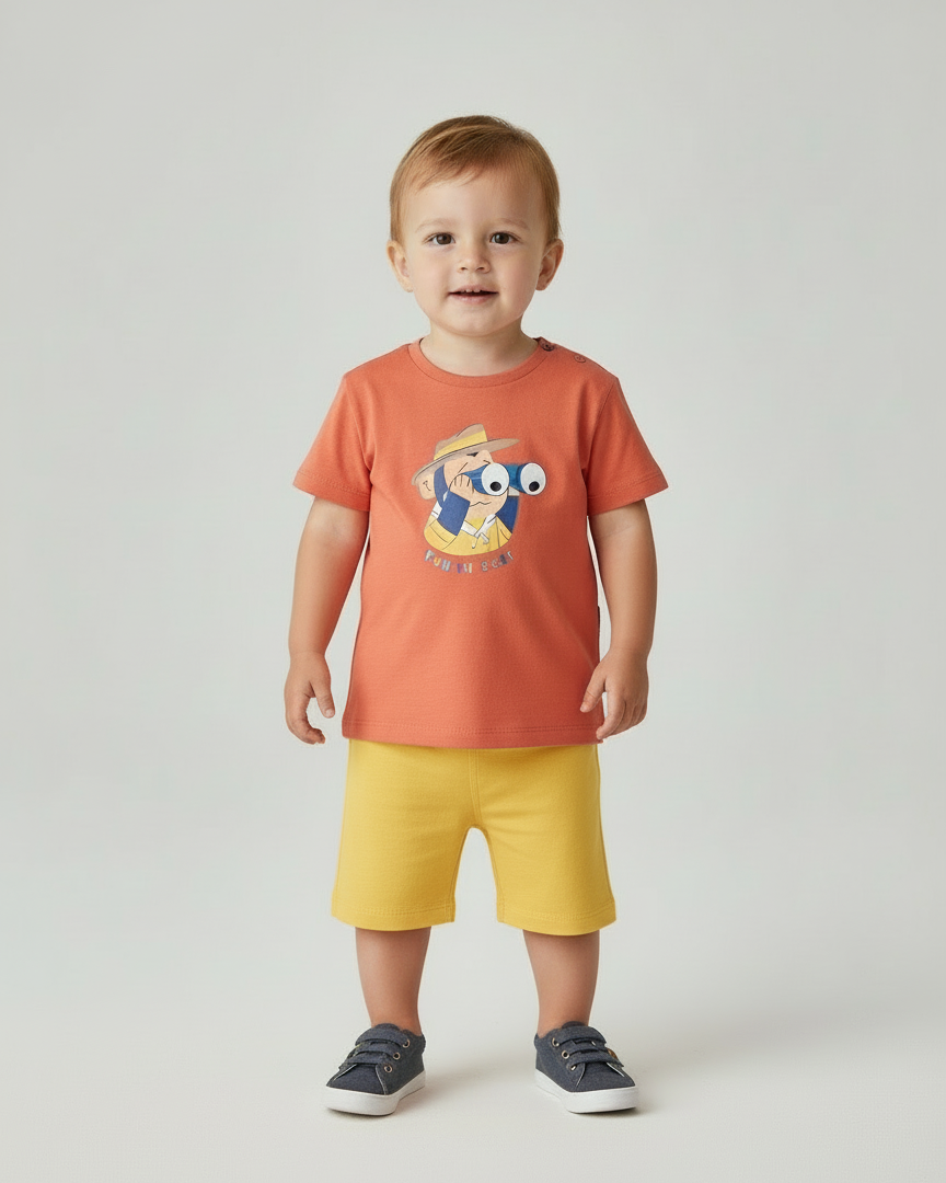 T-Shirt interattiva fresco cotone neonato Mayoral Mattone Mayoral Mattone