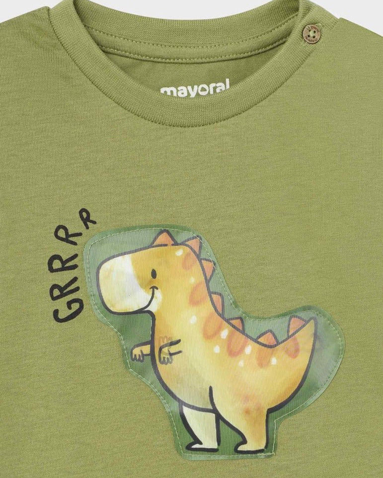 T-shirt interattiva neonato Mayoral verde "Grrrr" - ErreGiModaBimbo