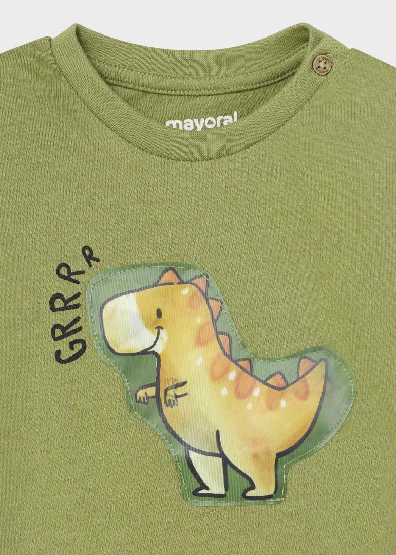 T-shirt interattiva neonato Mayoral verde "Grrrr" - ErreGiModaBimbo