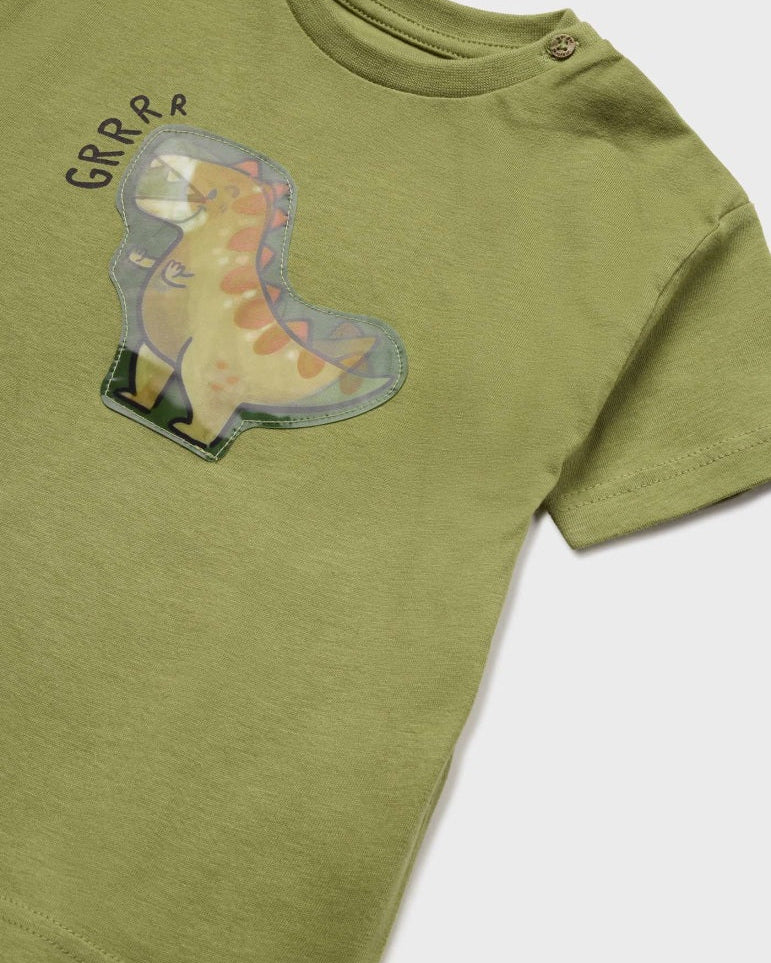 T-shirt interattiva neonato Mayoral verde "Grrrr" - ErreGiModaBimbo