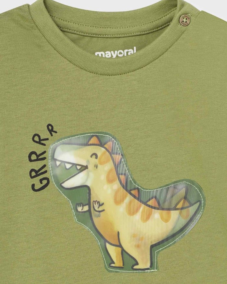 T-shirt interattiva neonato Mayoral verde "Grrrr" - ErreGiModaBimbo