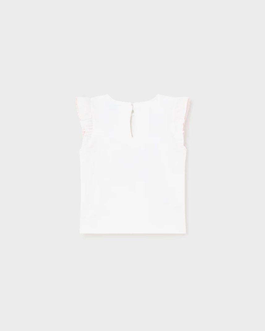 T-Shirt manica tulle fresco cotone neonata Mayoral Bianca-Delia Mayoral Bianco